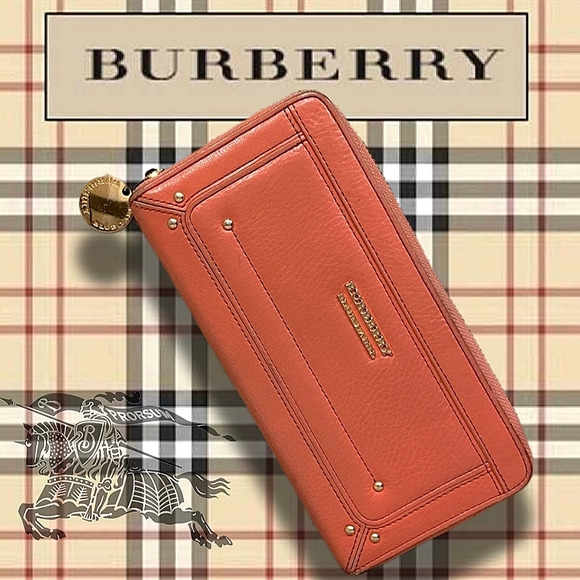LOW START Burberry Blue Label Leather Wallet in Coral - Picture 1 of 16